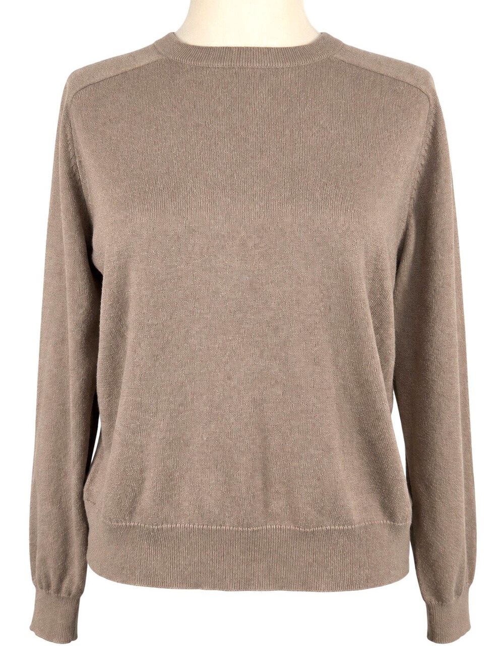 Splendid Womens Small Taupe Cashmere Blend Raglan Crewneck Pullover Sweater
